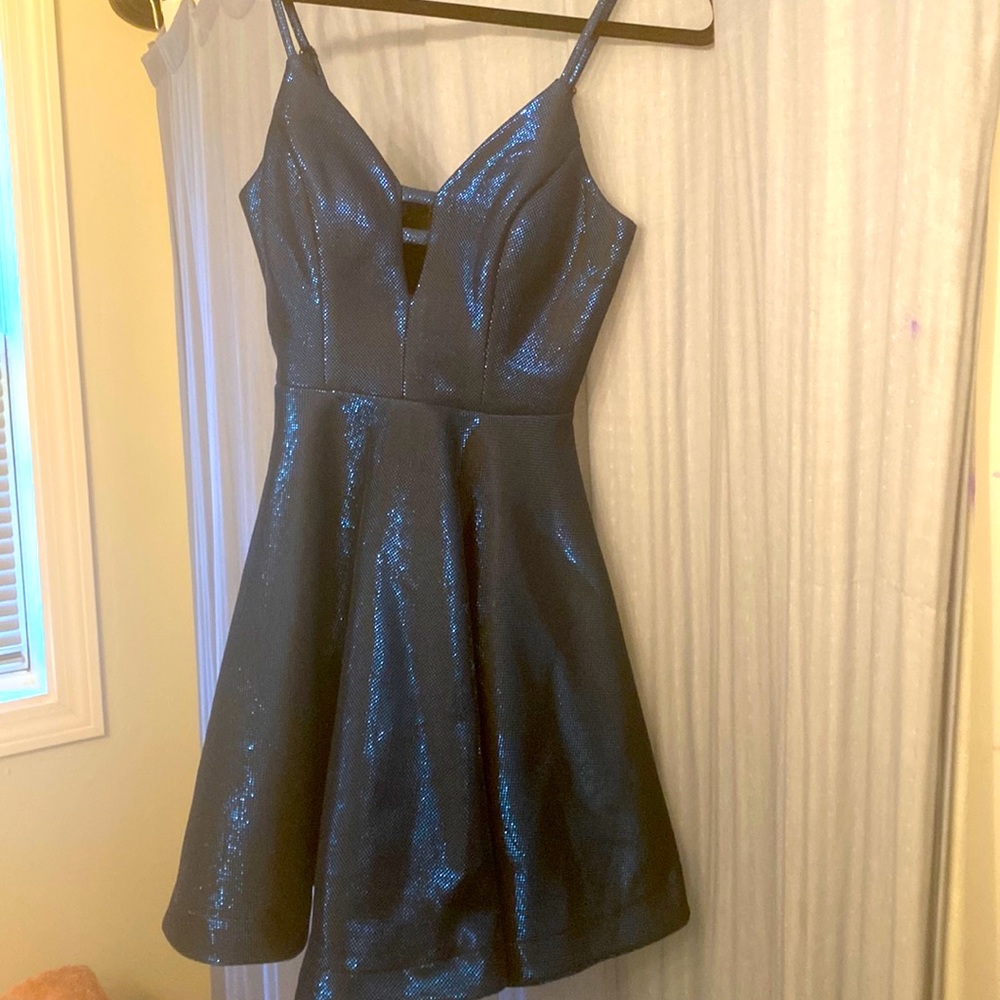 Sparkling blue cocktail dress